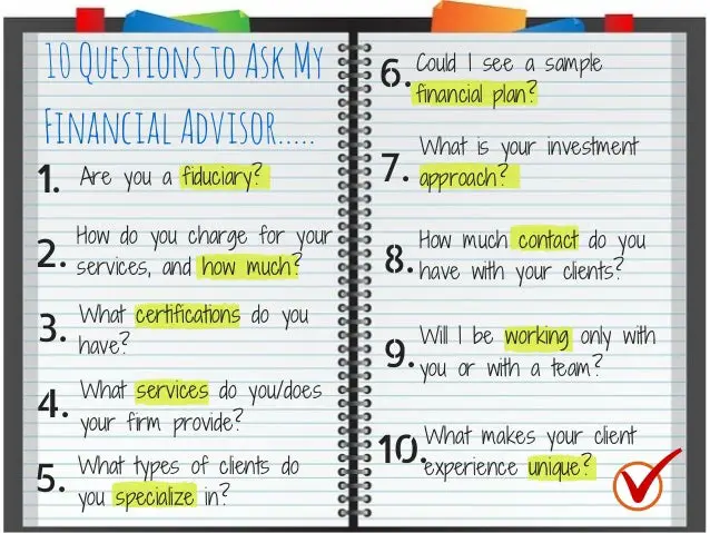 10 Questions To Ask Your Financial Advisor 