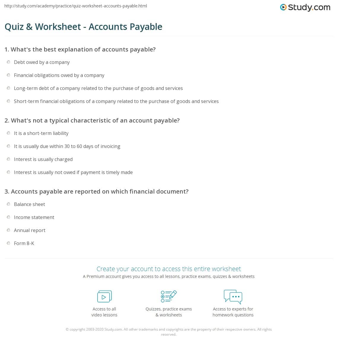 Accounts Payable Questions And Answers