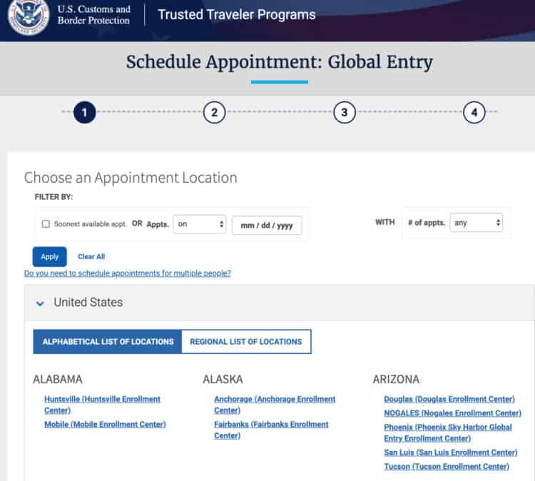 Global Entry Renewal Interview Appointments