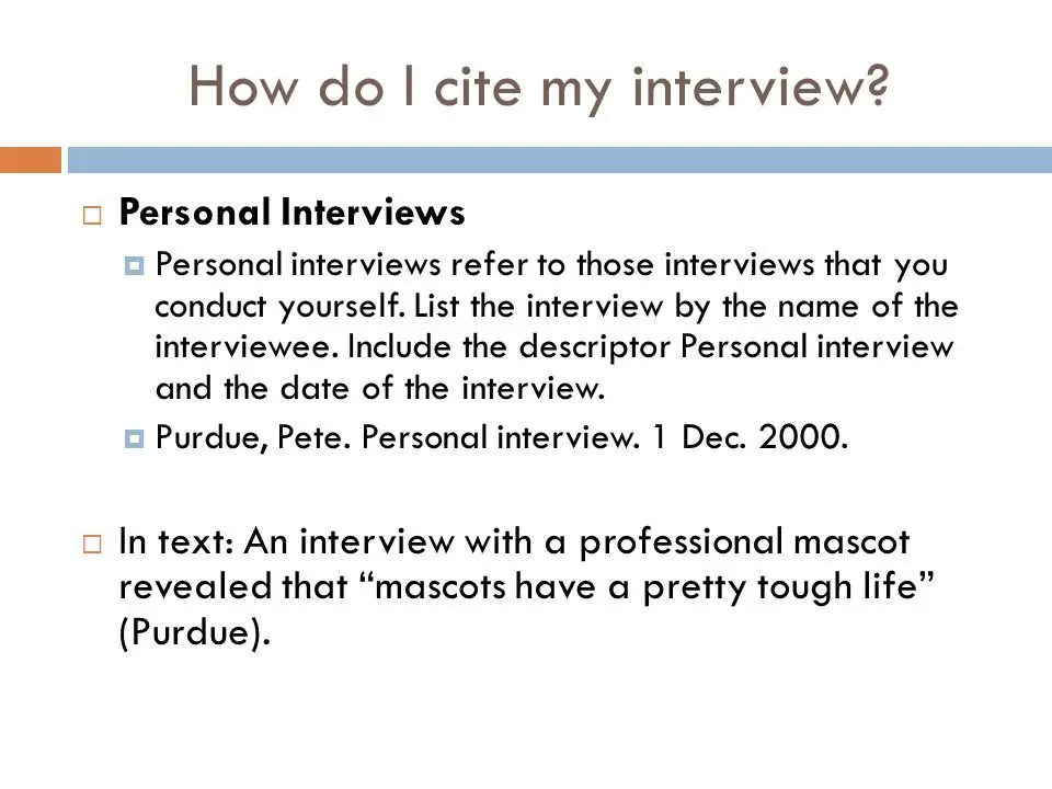 how do you cite an interview in a research paper