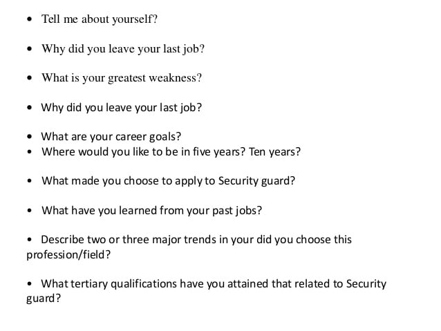Security guard interview questions and answers pdf