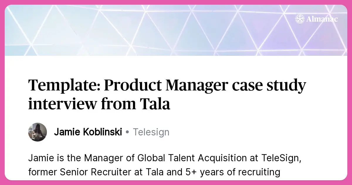 case study interview product manager