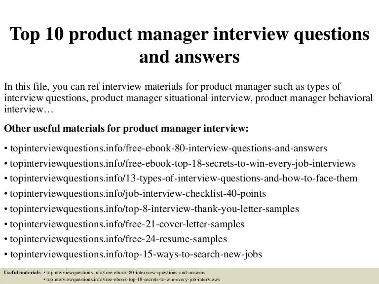 product manager interview