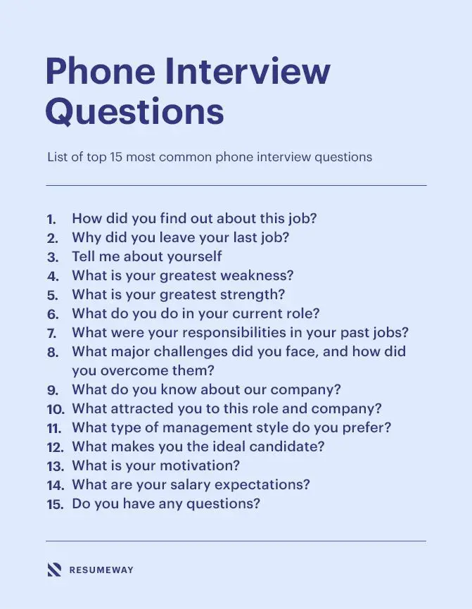 Top 15 Phone Interview Questions And Answers Job 